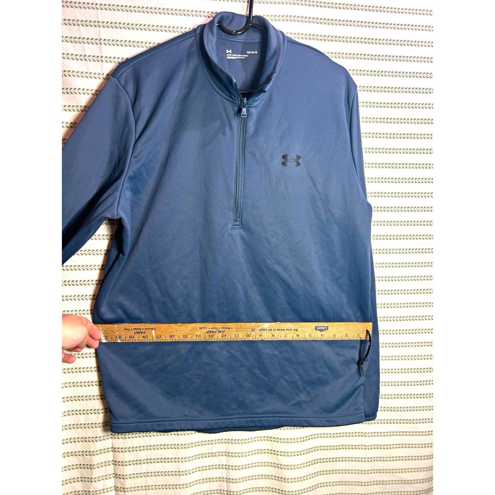 Under Armour Men's L Blue 1/4 Zip Pullover Long Sleeve Mock Neck Shirt